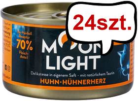 Moonlight Dinner nr 1 Kurcza i serca kurczaka Mokra Karma dla kota op. 80g Pakiet 24szt.