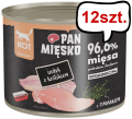 Pan Mięsko Adult Indyk z królikiem Mokra Karma dla kota op. 200g Pakiet 12szt.