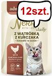 Nekko Daily Adult z wątróbką z kurczaka w sosie Mokra Karma dla kota op. 85g Pakiet 12szt.