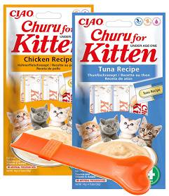 Inaba Ciao Churu Kitten Mix Smaków Przysmak dla kociąt op. 4x14g Pakiet 2szt. + Łyżka Ciao GRATIS
