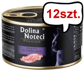 Dolina Noteci Premium Bogata w Królika Mokra Karma dla kota op. 185g Pakiet 12szt.