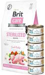Brit Care Cat Grain-Free Sterilized Sensitive Sucha Karma dla kota op. 2kg + Brit Care Tuna with Shrimps Mokra Karma op. 6x70g