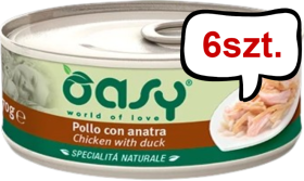 Oasy Natural Chicken with Duck Adult mokra karma dla kotów op. 70g Pakiet 6szt.