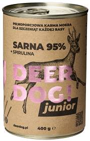 Deer Dog Junior Sarna ze spiruliną Mokra Karma dla szczeniaka op. 400g