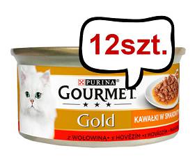Gourmet Gold Adult Sauce Delight Wołowina Mokra Karma dla kota op. 85g Pakiet 12szt.