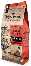 Wiejska Zagroda Wołowina z indykiem Sucha Karma dla psa op. 20kg + Przysmak 150g GRATIS