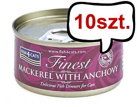 Fish4Cats Makrela z Anchois Mokra Karma dla kota op. 70g Pakiet 10szt.