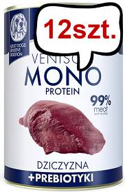 Baltica Monoprotein Adult Dziczyzna z prebiotykami Mokra Karma dla psa op. 400g Pakiet 12szt.