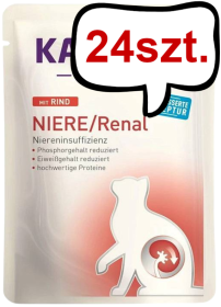 Kattovit Feline Diet Niere/Renal z wołowiną (Rind) Mokra Karma dla kota op. 85g Pakiet 24szt.