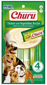 Inaba Dog Churu Chicken&Vegetables Przysmak dla psa op. 4x14g + 4x14g GRATIS WYPRZEDAŻ