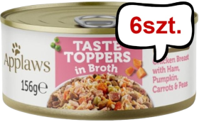 Applaws Taste Toppers Chicken Breast with Ham Mokra Karma dla psa op. 156g PUSZKA Pakiet 6szt.