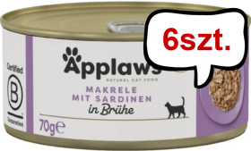 Applaws Natural Cat Food Makrela z sardynkami Mokra Karma dla kota op. 70g PUSZKA Pakiet 6szt.