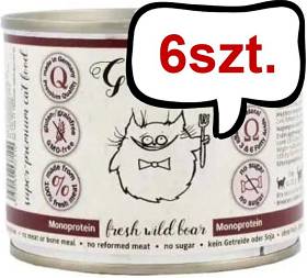 Gussto Fresh Wild Boar Mokra Karma dla kota op. 200g Pakiet 6szt.