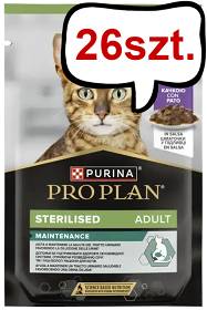 Pro Plan Cat Sterilised Kaczka w sosie Mokra Karma dla kota op. 85g Pakiet 26szt. (18+8 GRATIS)