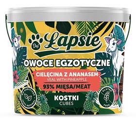 Łapsie Owoce Egzotyczne Mięsne kostki z Cielęciną i ananasem dla psa op. 160g