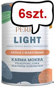 Perro Light Królik z warzywami Mokra Karma dla psa op. 400g Pakiet 6szt.