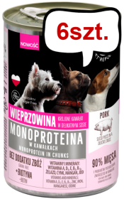 Pet Republic Adult Monoproteina Wieprzowina Mokra Karma dla psa op. 400g Pakiet 6szt.