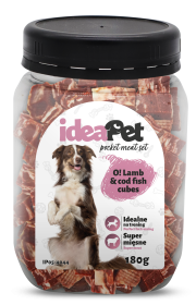 IdeaPet Pocket meat set Przysmak O! Lamb&Cod fish cubes dla psa op. 180g WYP