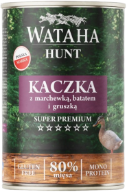Wataha Hunt Adult Kaczka z marchewką i batatem Mokra Karma dla psa op. 400g