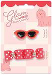 M-PETS Glam Zestaw Spinka Okulary + Gumki Kokardki dla psa op. 3szt.