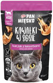 Pan Mięsko Adult Kurczak z krewetkami w sosie Mokra Karma dla kota op. 85g