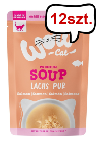 WOW Cat Zupa z łososiem dla kota op. 40g Pakiet 12szt. 