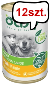 Oasy One Protein Adult Medium/Large Pork mokra karma dla psa op. 400g Pakiet 12szt.