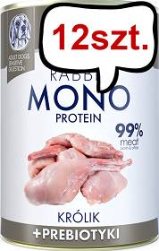 Baltica Monoprotein Adult Królik z prebiotykami Mokra Karma dla psa op. 400g Pakiet 12szt.