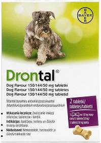 Bayer Drontal Tabletki na robaki i pasożyty dla psa poniżej 10kg op. 2szt.