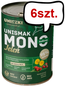 Uniszki Unismak Adult Mono Jeleń Mokra Karma dla psa op. 400g Pakiet 6szt.