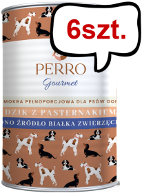 Perro Gourmet Adult Dzik z pasternakiem Mokra Karma dla psa op. 400g Pakiet 6szt.