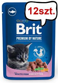 Brit Premium Kitten White Fish Chunks Mokra Karma dla kociąt op. 100g Pakiet 12szt.