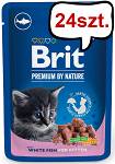 Brit Premium Kitten White Fish Chunks Mokra Karma dla kociąt op. 100g Pakiet 24szt.