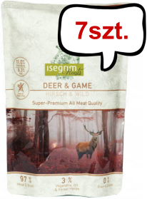 Isegrim Roots Adult Deer&Game Mokra Karma dla psa op. 410g Pakiet 7szt.