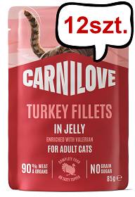 Carnilove Cat Adult Turkey Fillets in Jelly Mokra Karma dla kota op. 85g Pakiet 12szt.