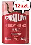 Carnilove Cat Adult Turkey Fillets in Jelly Mokra Karma dla kota op. 85g Pakiet 12szt.