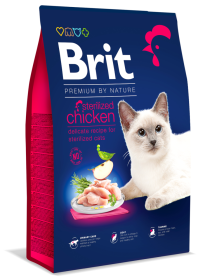 Brit Premium Cat Adult Sterilised Sucha Karma dla kota op. 8kg + Brit Premium Mokra karma dla kota op. 200g GRATIS