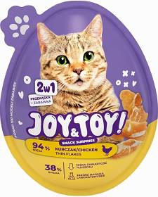 JOY&TOY CAT Jajko Niespodzianka Kurczak + Zabawka 2w1 dla kota