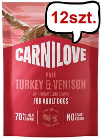 Carnilove Adult Turkey&Venison Pate Mokra Karma dla psa op. 300g Pakiet 12szt. SASZETKA