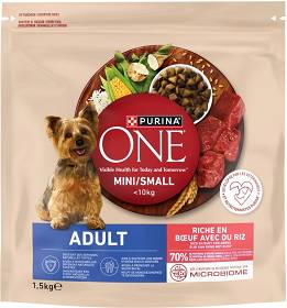 Purina ONE Dog Adult Mini/Small z Wołowiną Sucha Karma dla pas op. 1.5kg