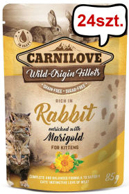 Carnilove Kitten Rabbit&Marigold Mokra Karma dla kociąt op. 85g Pakiet 24szt.