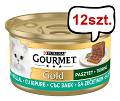 Gourmet Gold Adult Pasztet z królikiem Mokra Karma dla kota op. 85g Pakiet 12szt