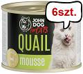 John Dog Adult Quail Mousse Mokra Karma dla kota op. 200g Pakiet 6szt.