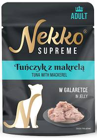 Nekko Supreme Adult Tuńczyk z makrelą w galaretce Mokra Karma dla kota op. 70g