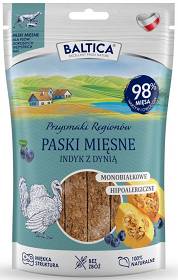 Baltica Przysmaki Regionów Paski mięsne z indykiem i dynią dla psa op. 90g