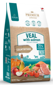 Pokusa Premium Selection Countryside Veal with salmon Sucha Karma dla psa op. 3kg