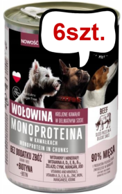 Pet Republic Adult Monoproteina Wołowina Mokra Karma dla psa op. 400g Pakiet 6szt.