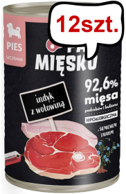 Pan Mięsko Indyk z wołowiną Mokra Karma dla szczeniaka op. 400g Pakiet 12szt.