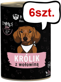 Paka Zwierzaka Seventh Heaven Królik i wołowina Mokra karma dla psa op. 400g Pakiet 6szt.