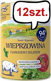 Baltica Smaki Regionów Adult Wieprzowina z Jabłkiem Mokra Karma dla psa op. 400g Pakiet 12szt.